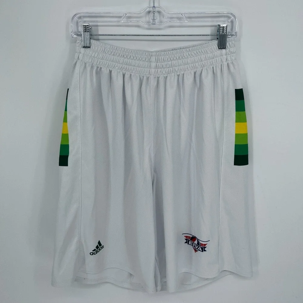 Adidas EIVA Men's White Striped Athletic Volleyball Shorts Size‎ Medium